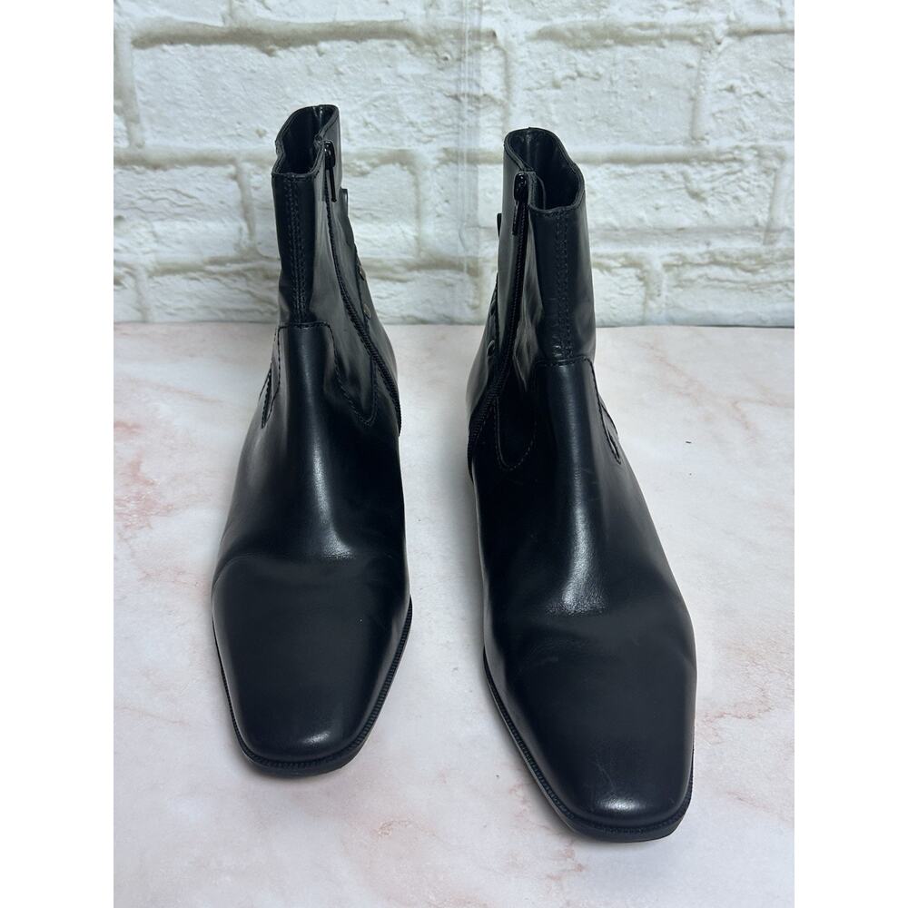 Talbots Women's Ankle Short Black Boots Size 6 1/2 Leather Uppers - Picture 3 of 16